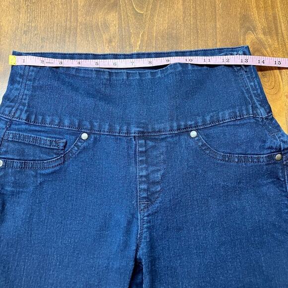 Spanx Signature Straight Dark Wash High Rise Ankle Blue Jean Side Zip Size M - Picture 4 of 10